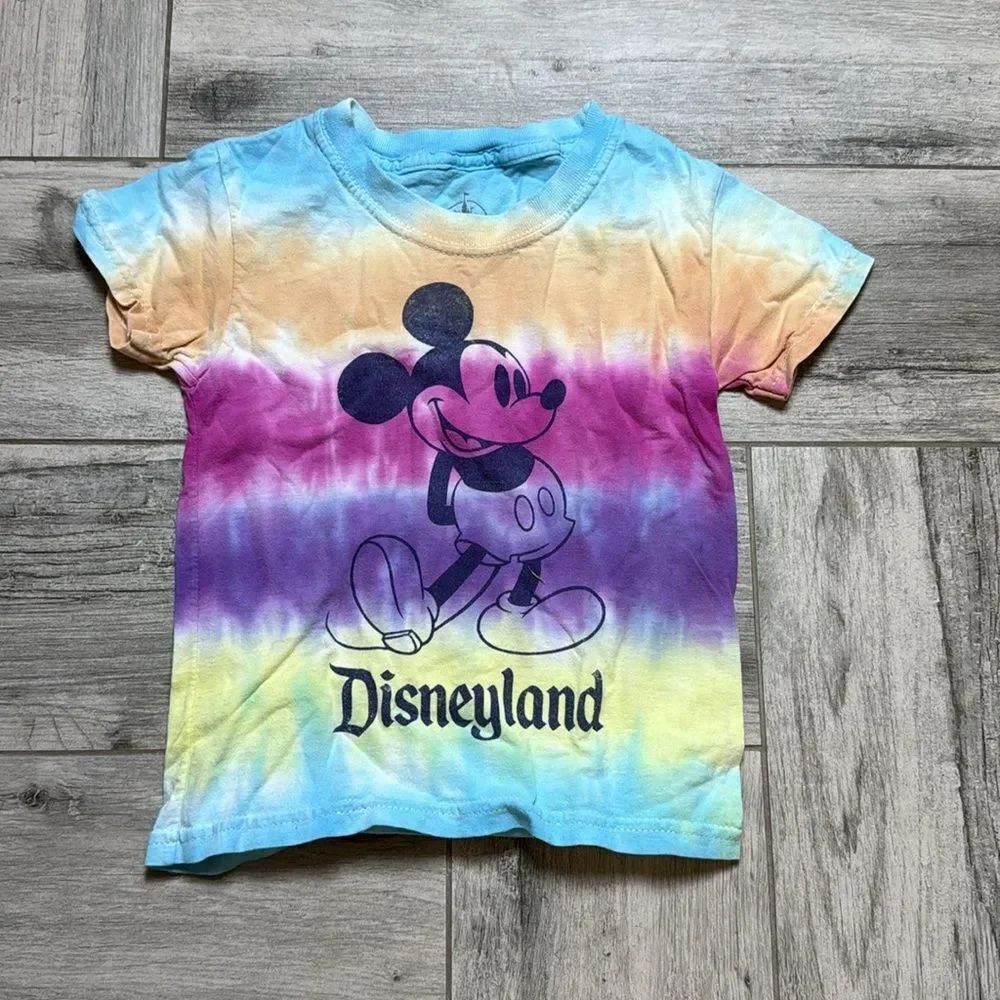 Walt Disney Disneyland Kids Mickey Mouse Tie-Dye T-Shirt Blue Multi Size 2T